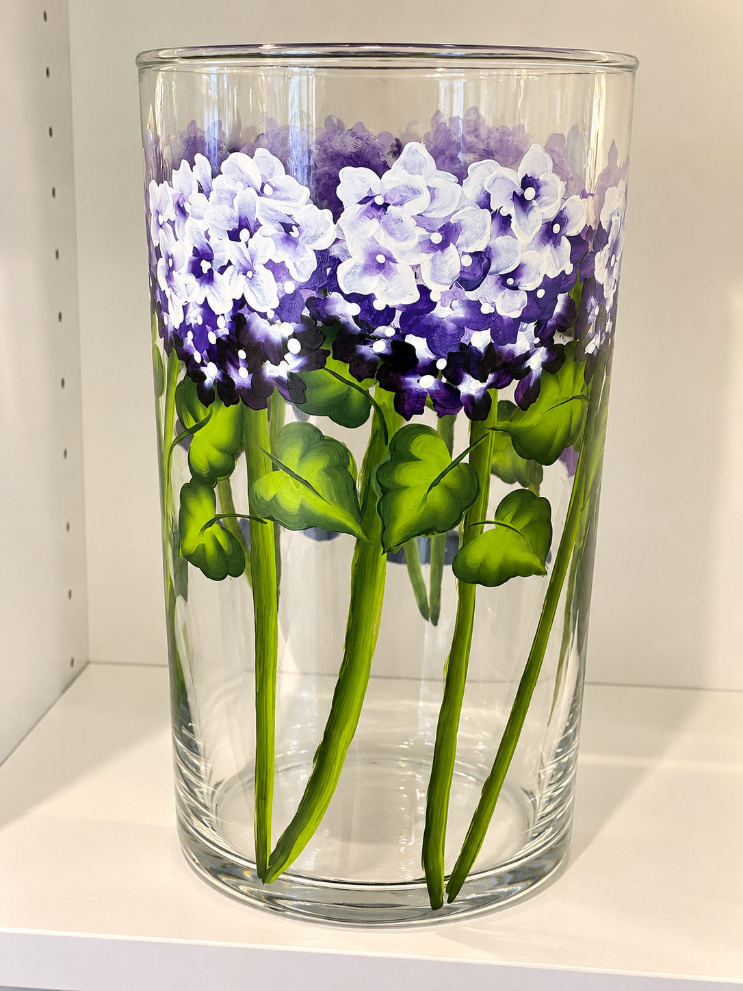 Hand painted glass vase