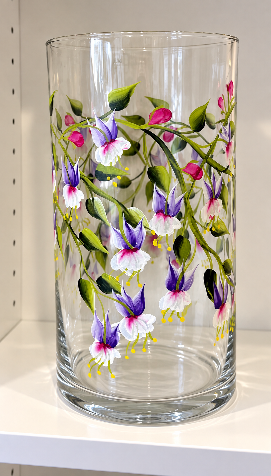 Hand painted glass vase