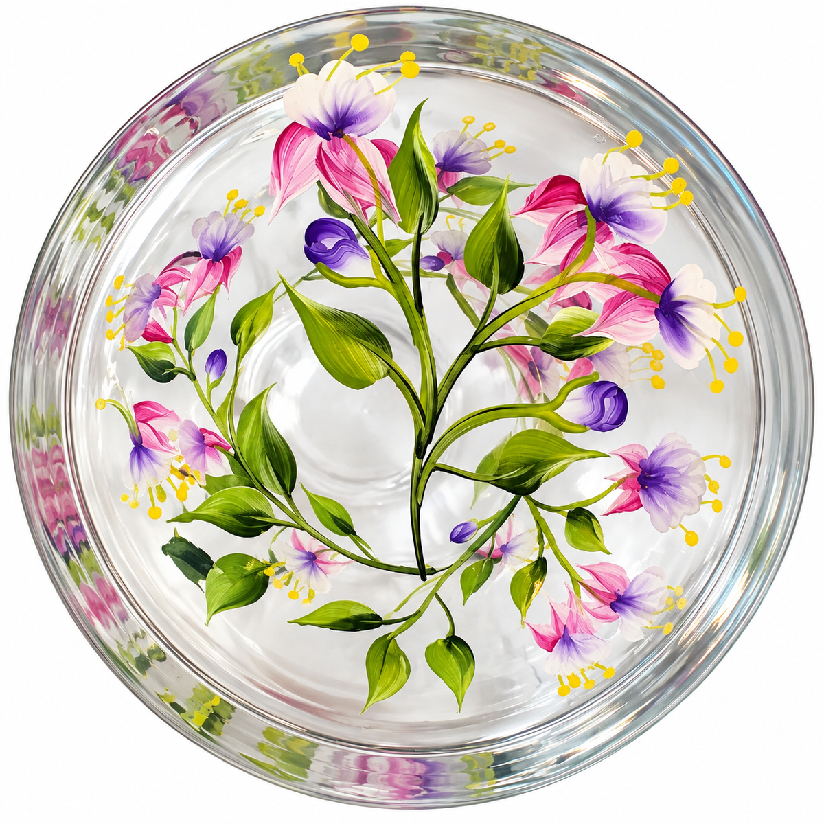 Hand painted glass Vase