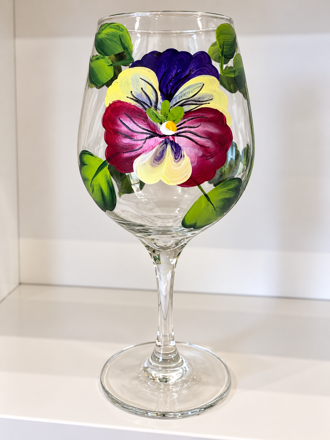 Hand painted wine glass