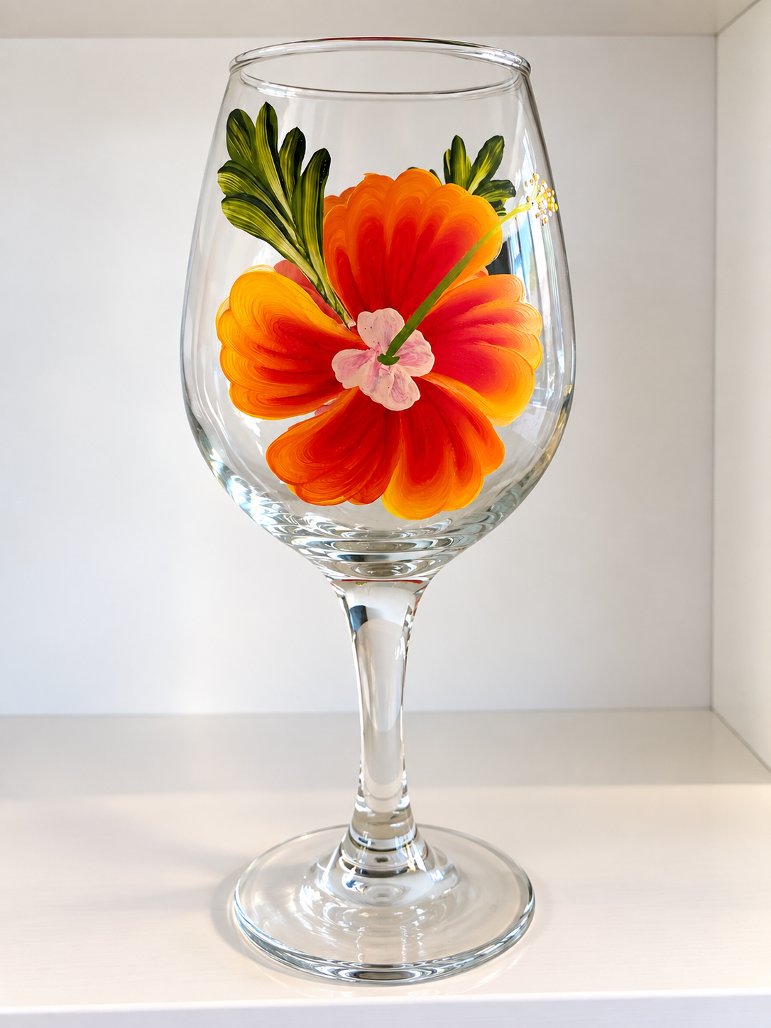 Hand painted wine glass