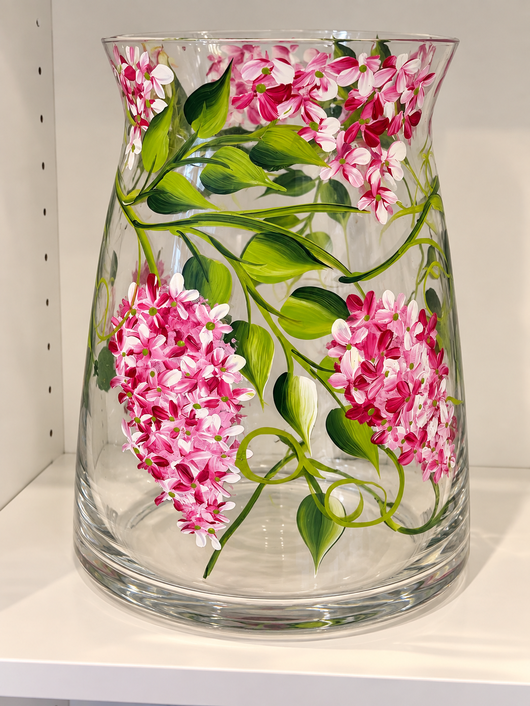 Hand painted glass vase