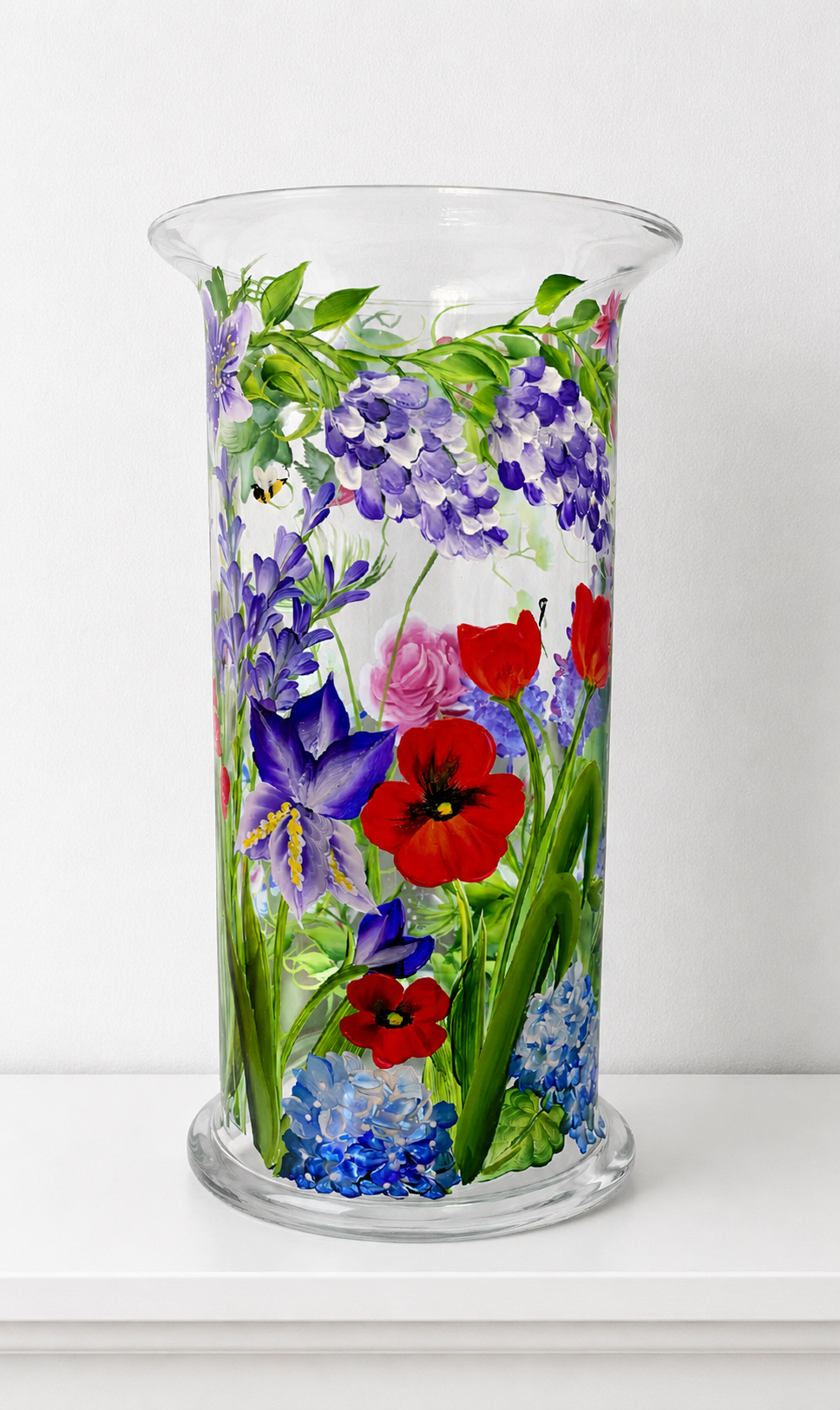 The Enchanted Garden - Hand painted flower vase