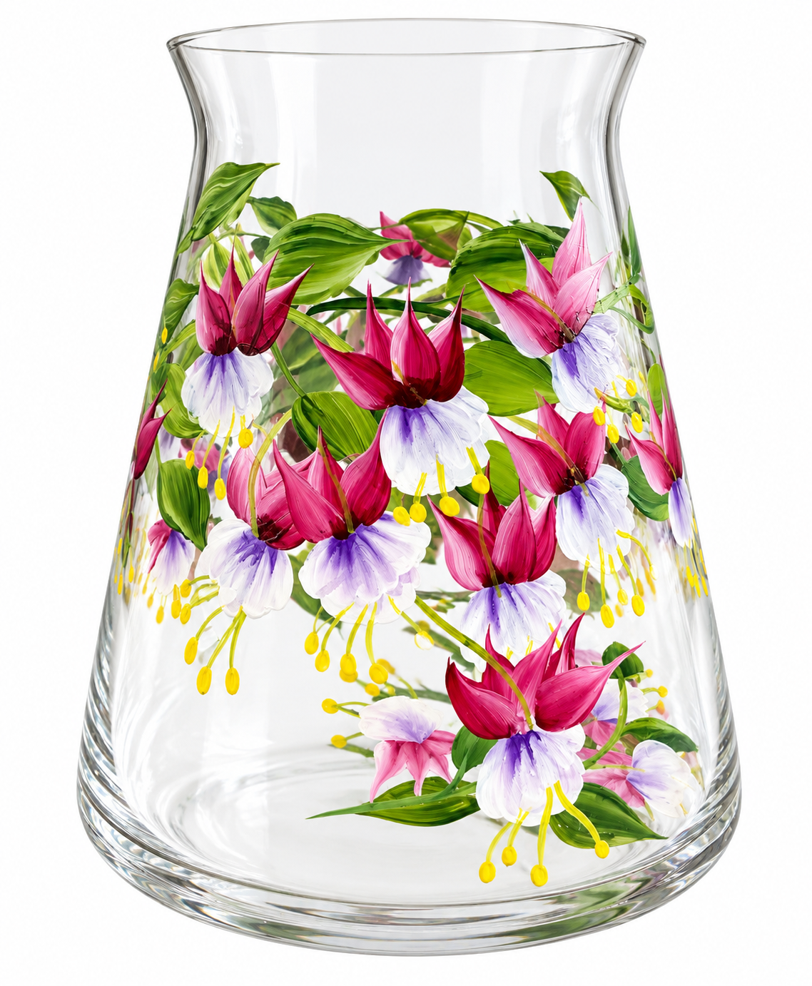 Painted glass vase