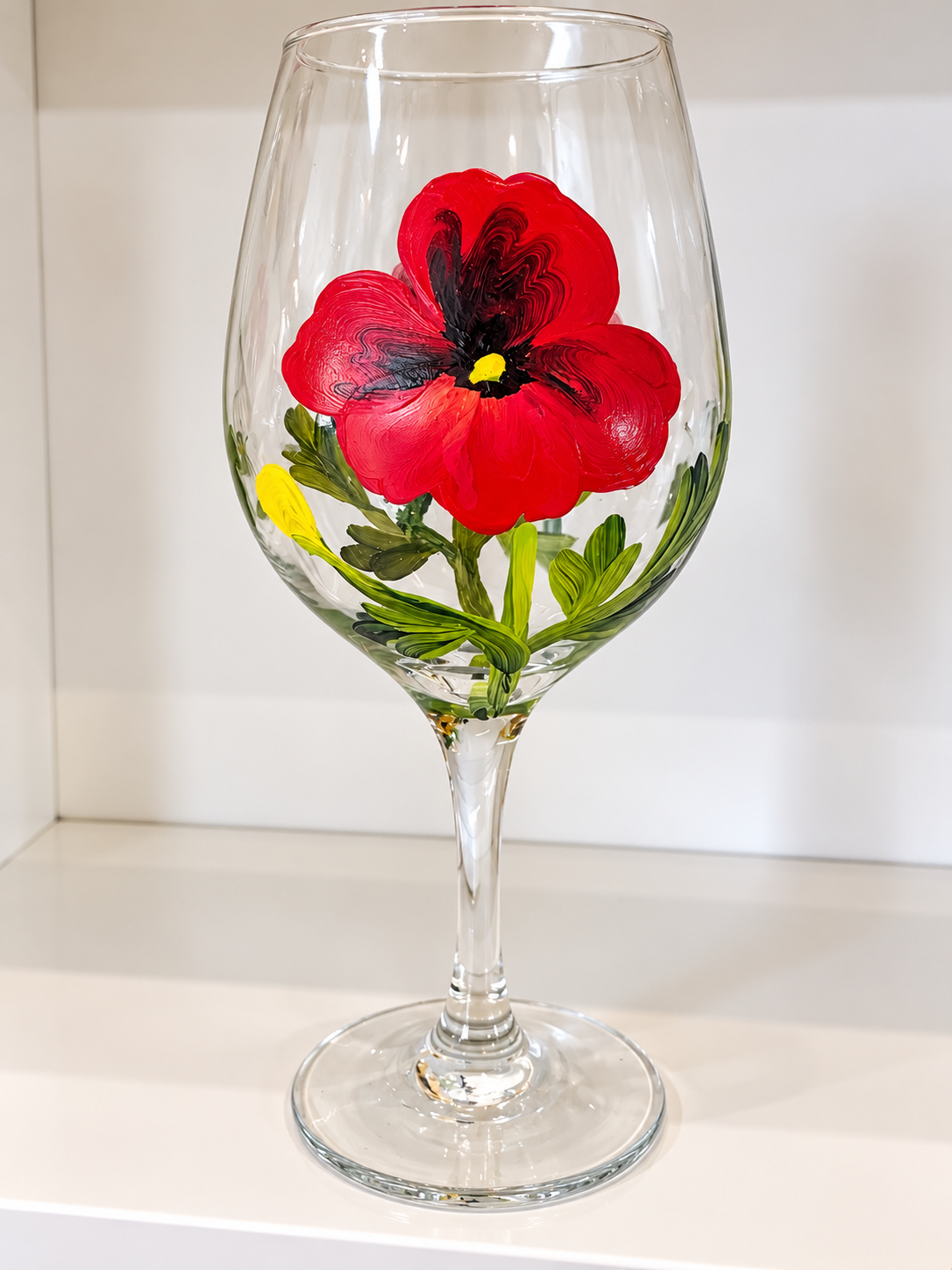 Hand painted wine glass