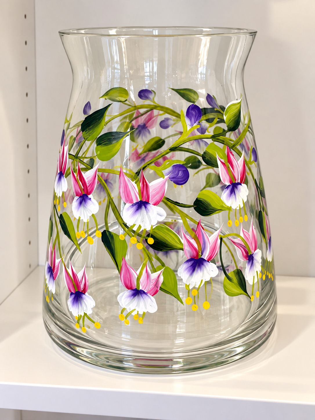 Hand painted glass Vase