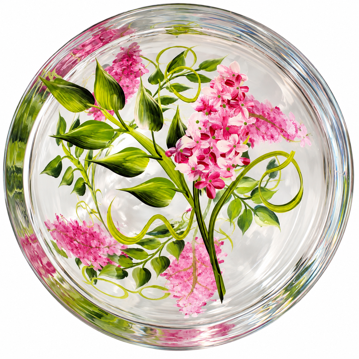 Hand painted glass vase