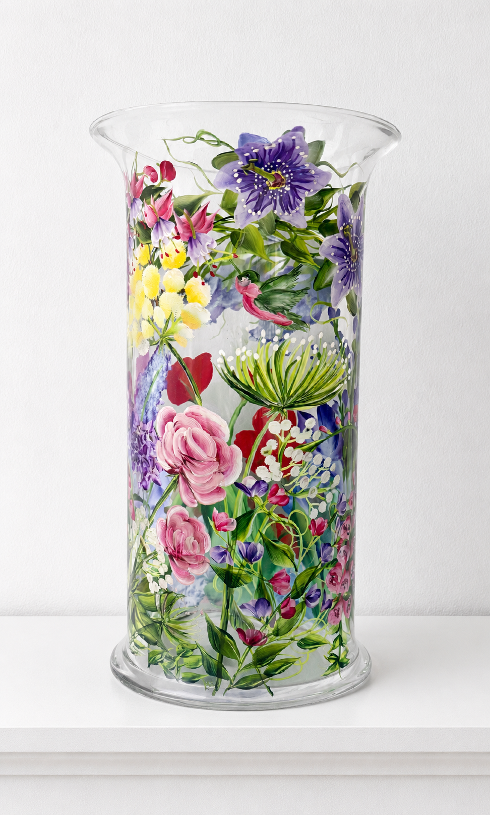 The Enchanted Garden - Hand painted flower vase