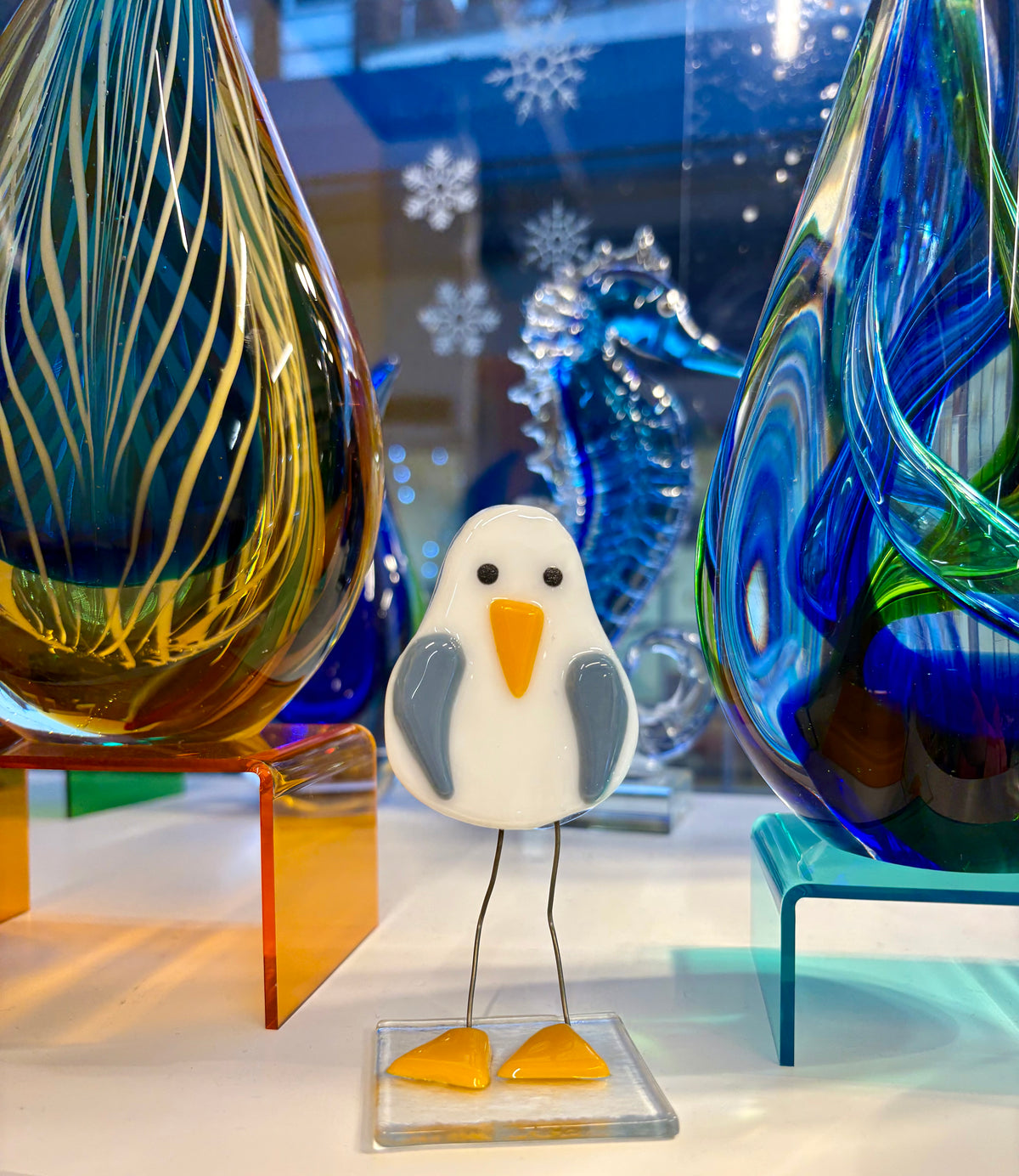 Hand made glass seagull