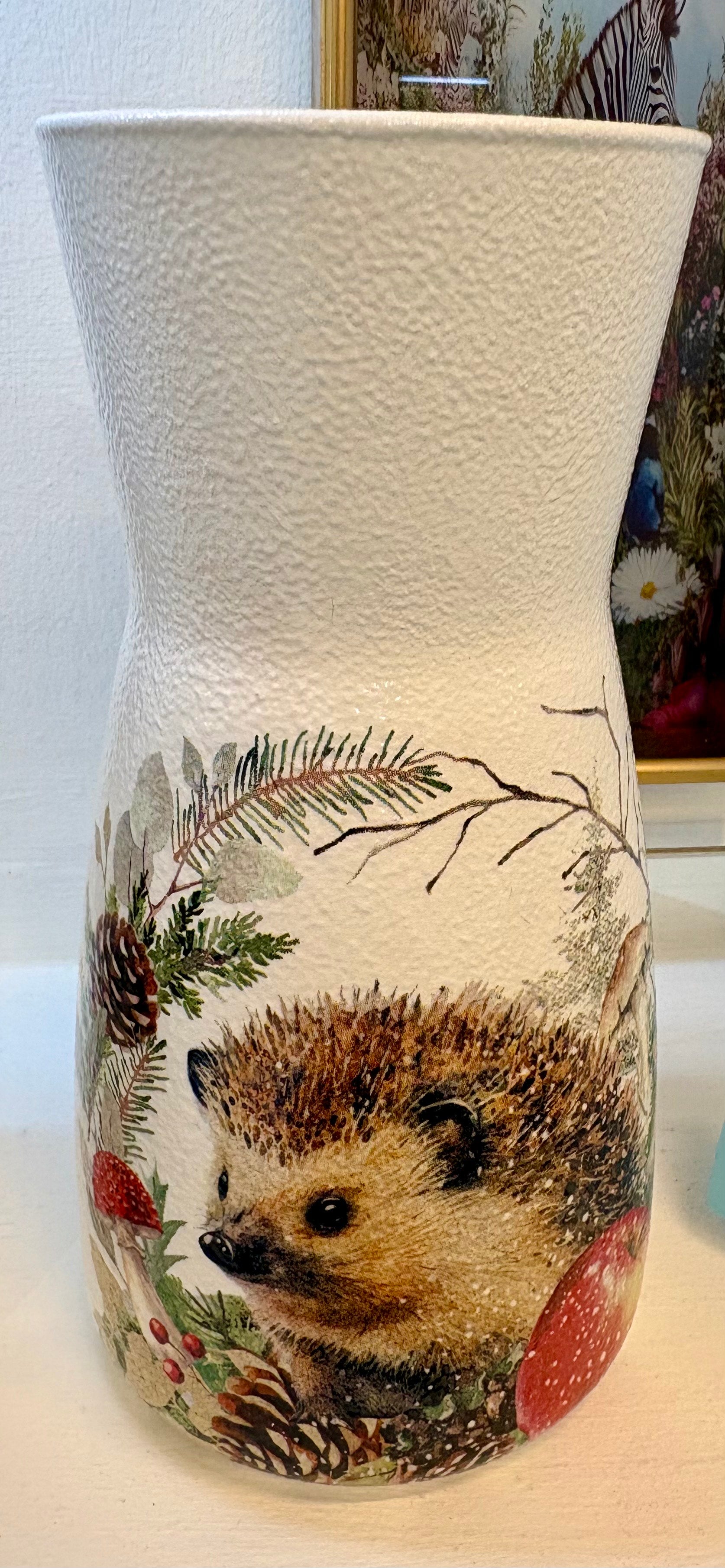 Hand Decorated Glass Animal Vase