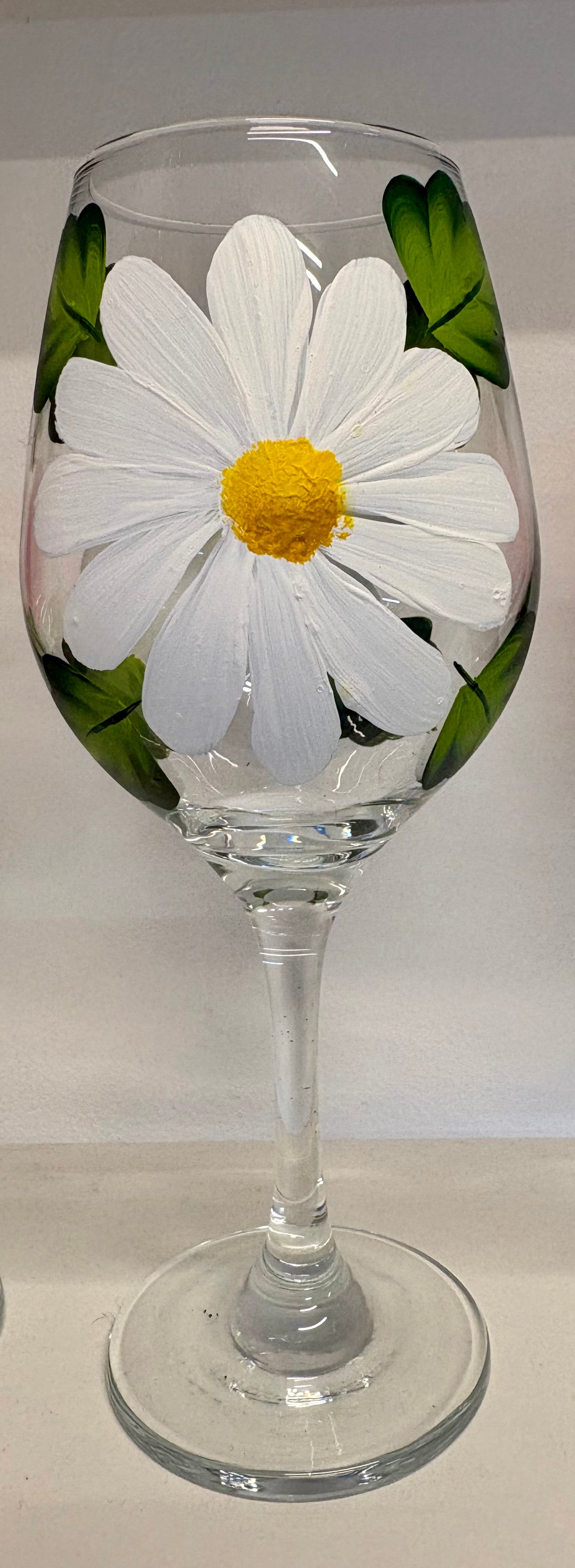 Hand painted glasses in 5 different designs