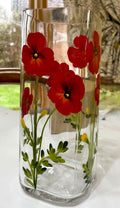 Hand painted poppy vase