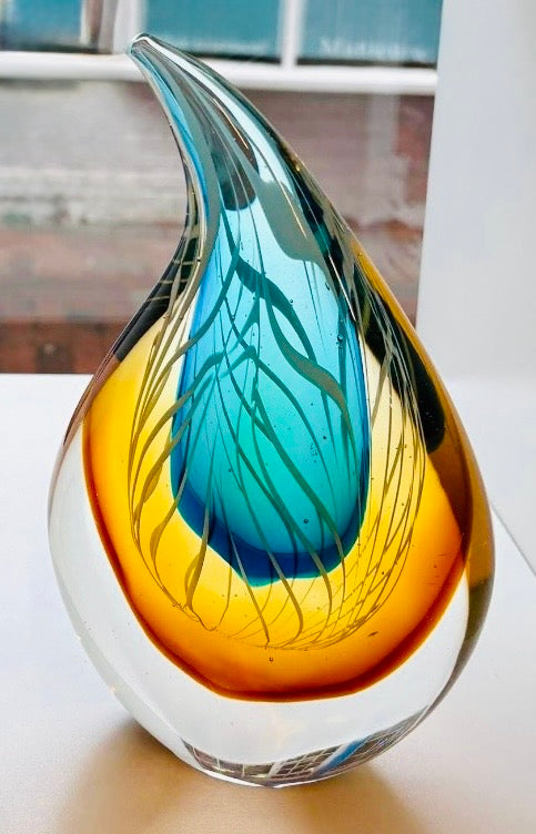 Ocean Flame -  Glass teardrop