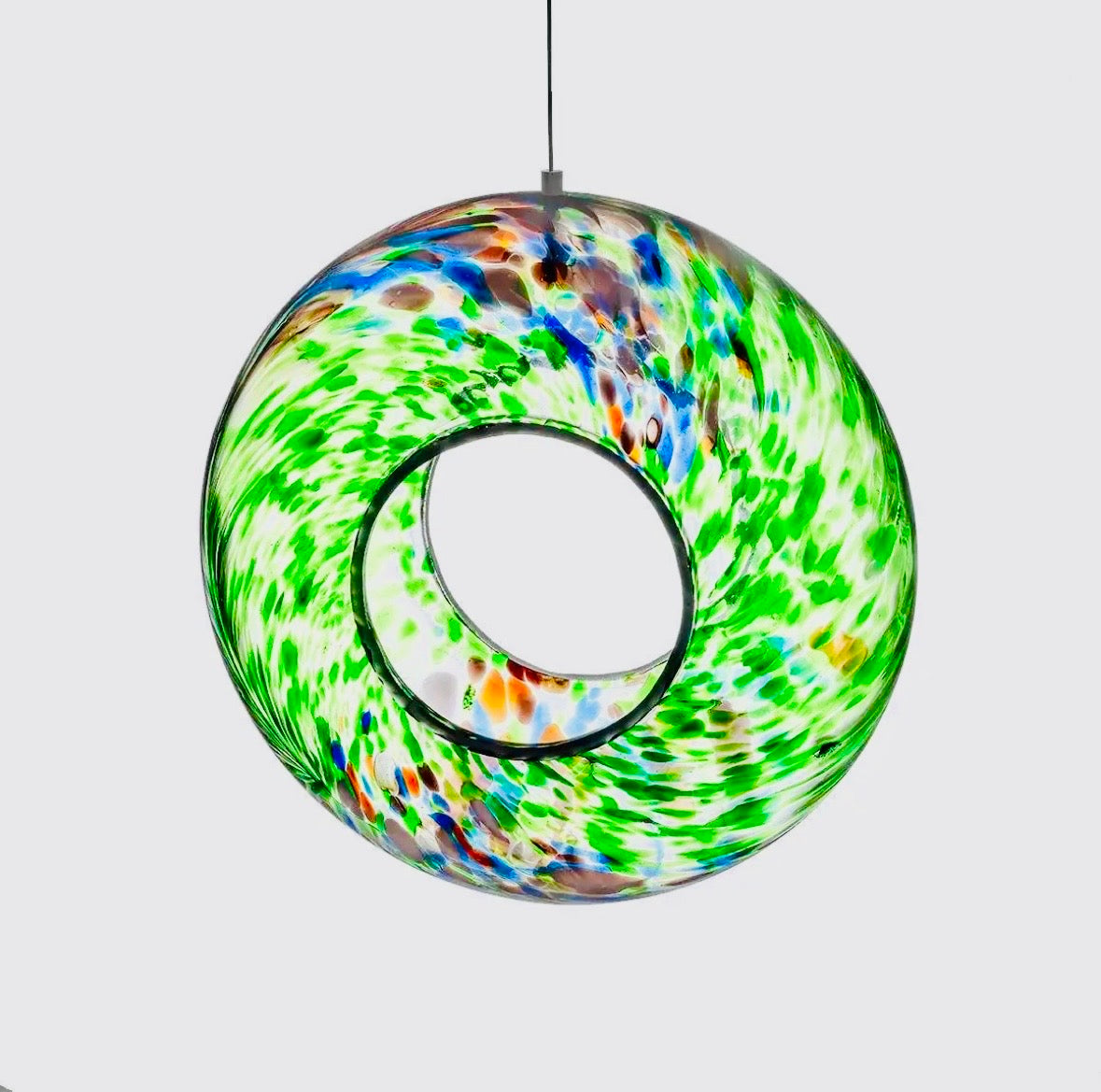 Glass garden bird feeders in multiple colours