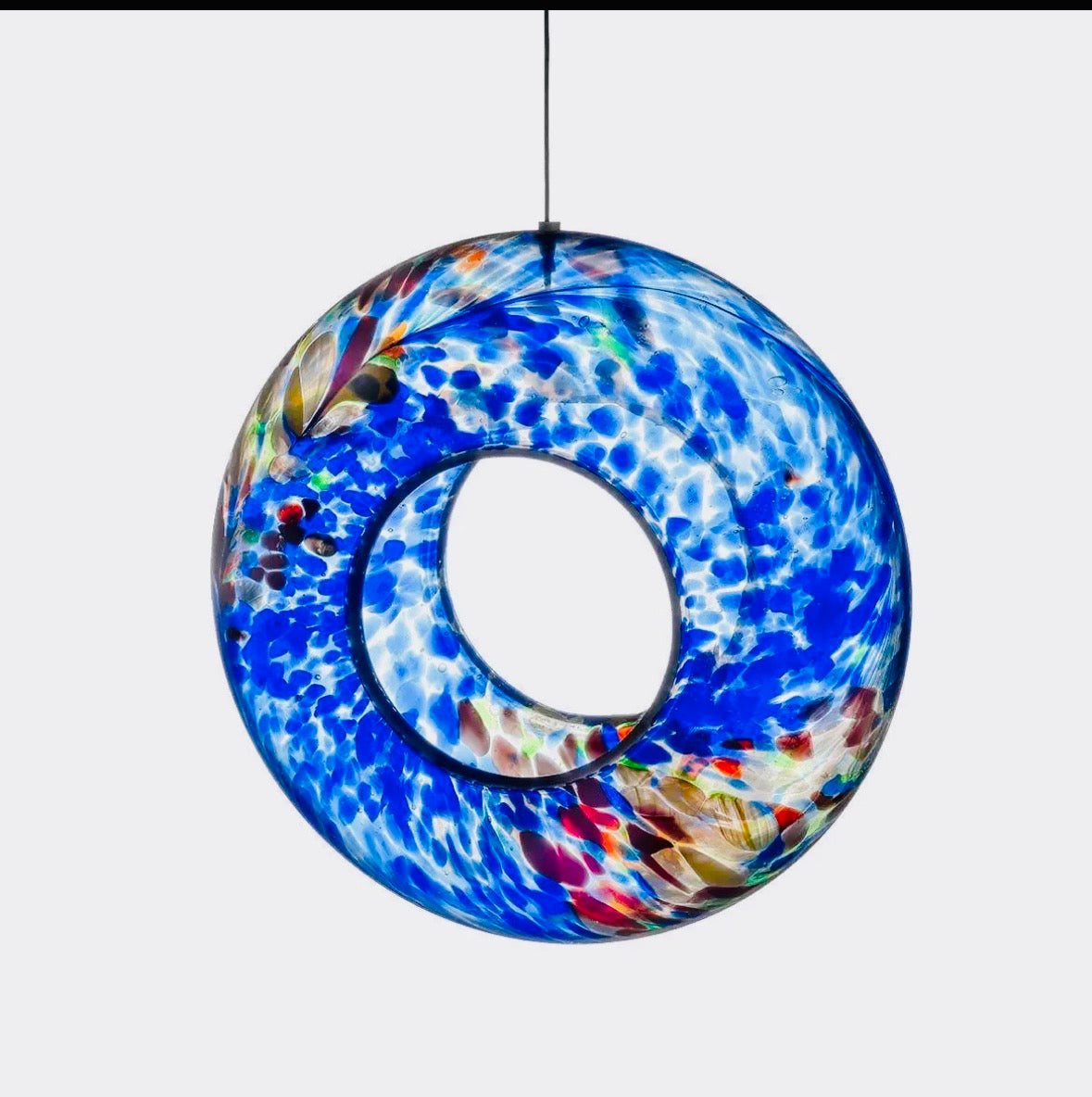 Glass garden bird feeders in multiple colours