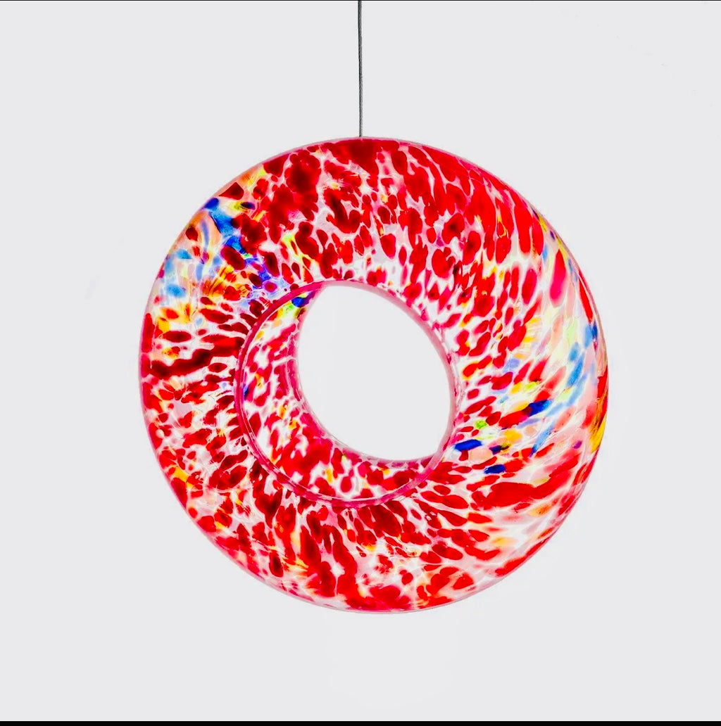 Glass garden bird feeders in multiple colours