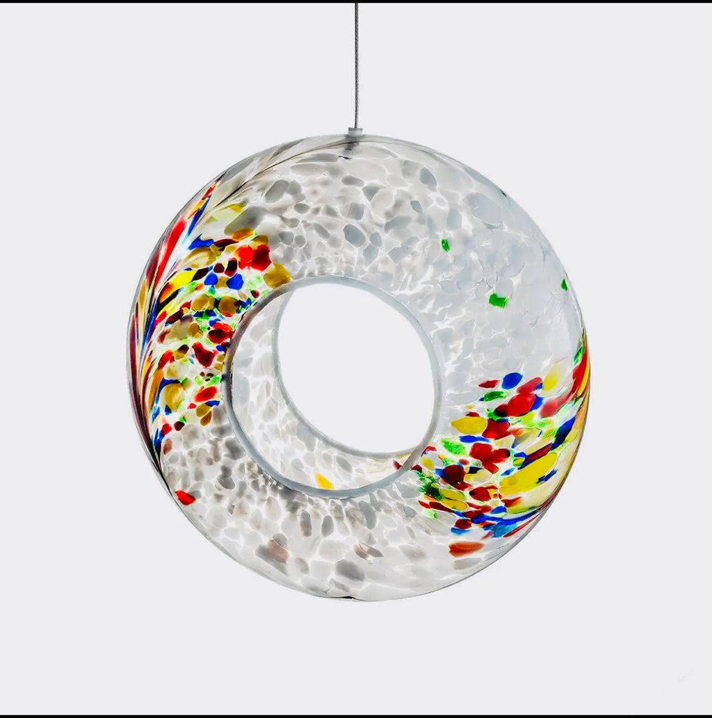 Glass garden bird feeders in multiple colours