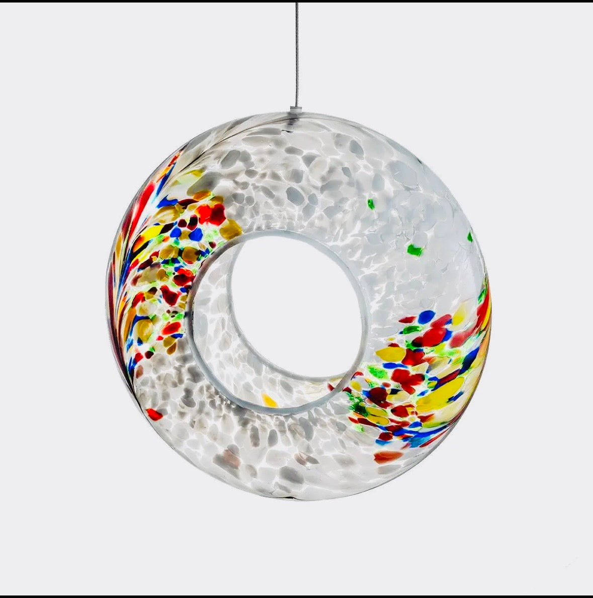 Glass garden bird feeders in multiple colours