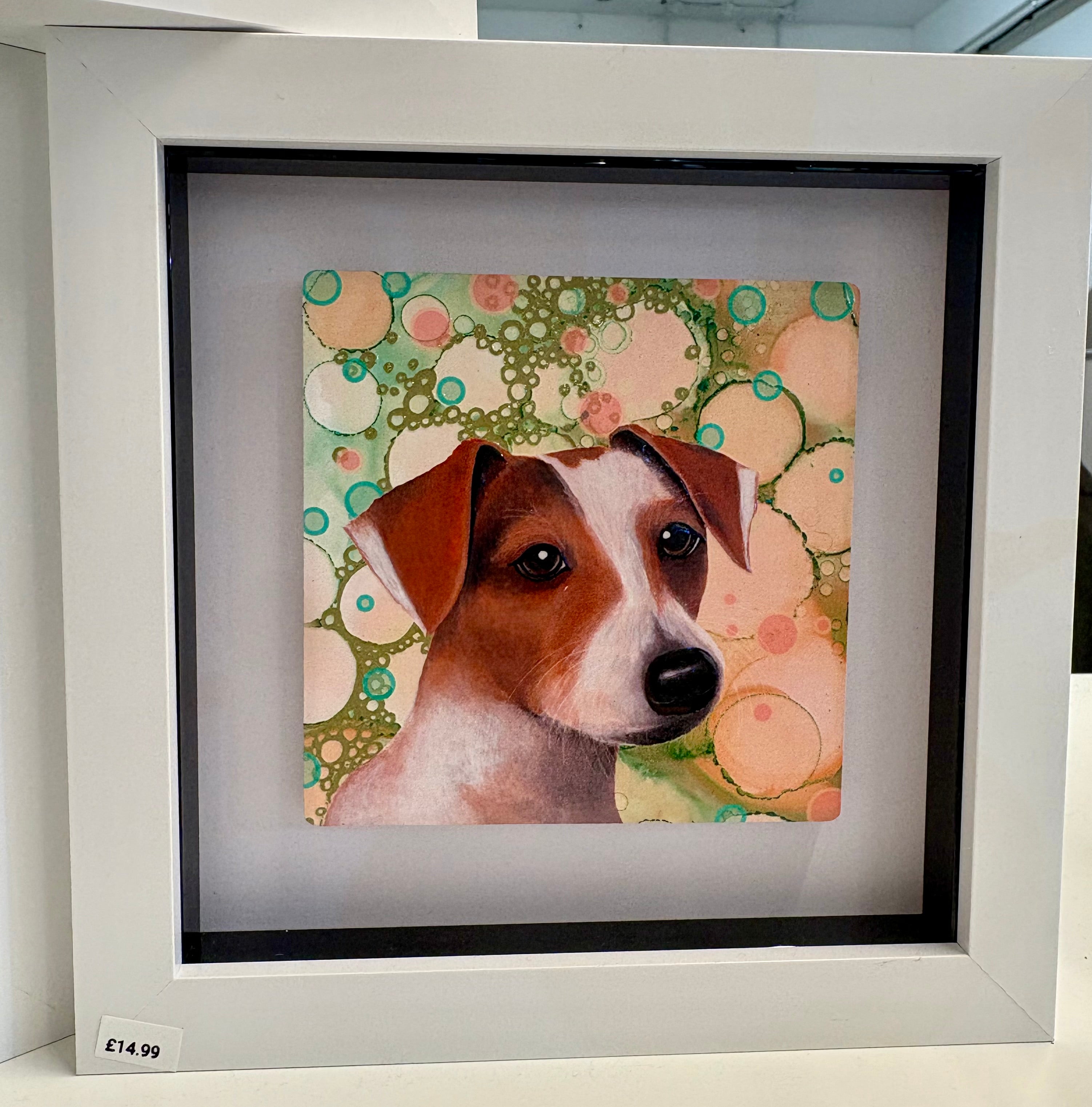 Framed dog pictures on glass tiles 3 designs