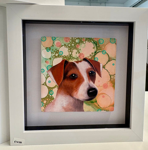 Framed dog pictures on glass tiles 3 designs