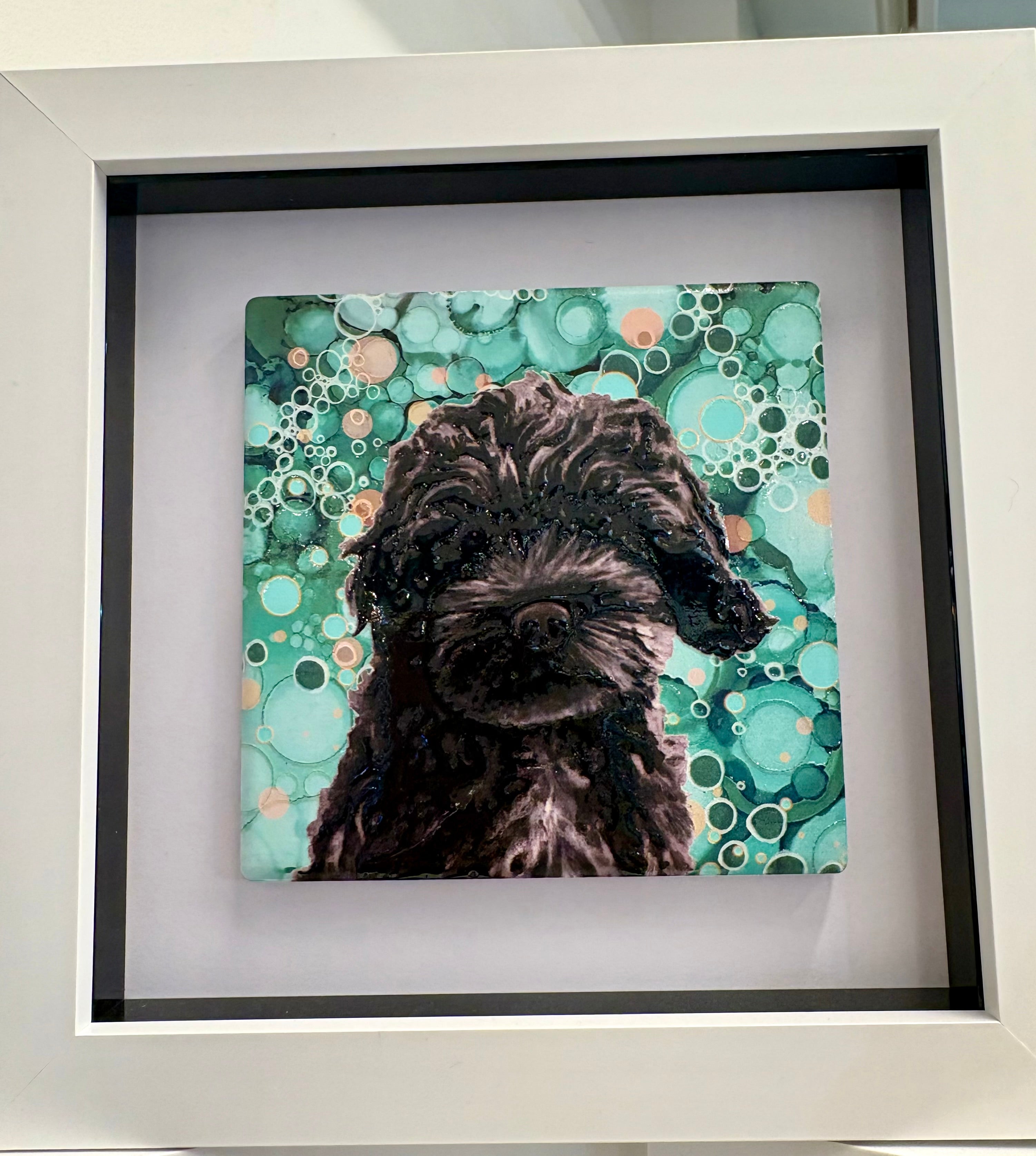 Framed dog pictures on glass tiles 3 designs
