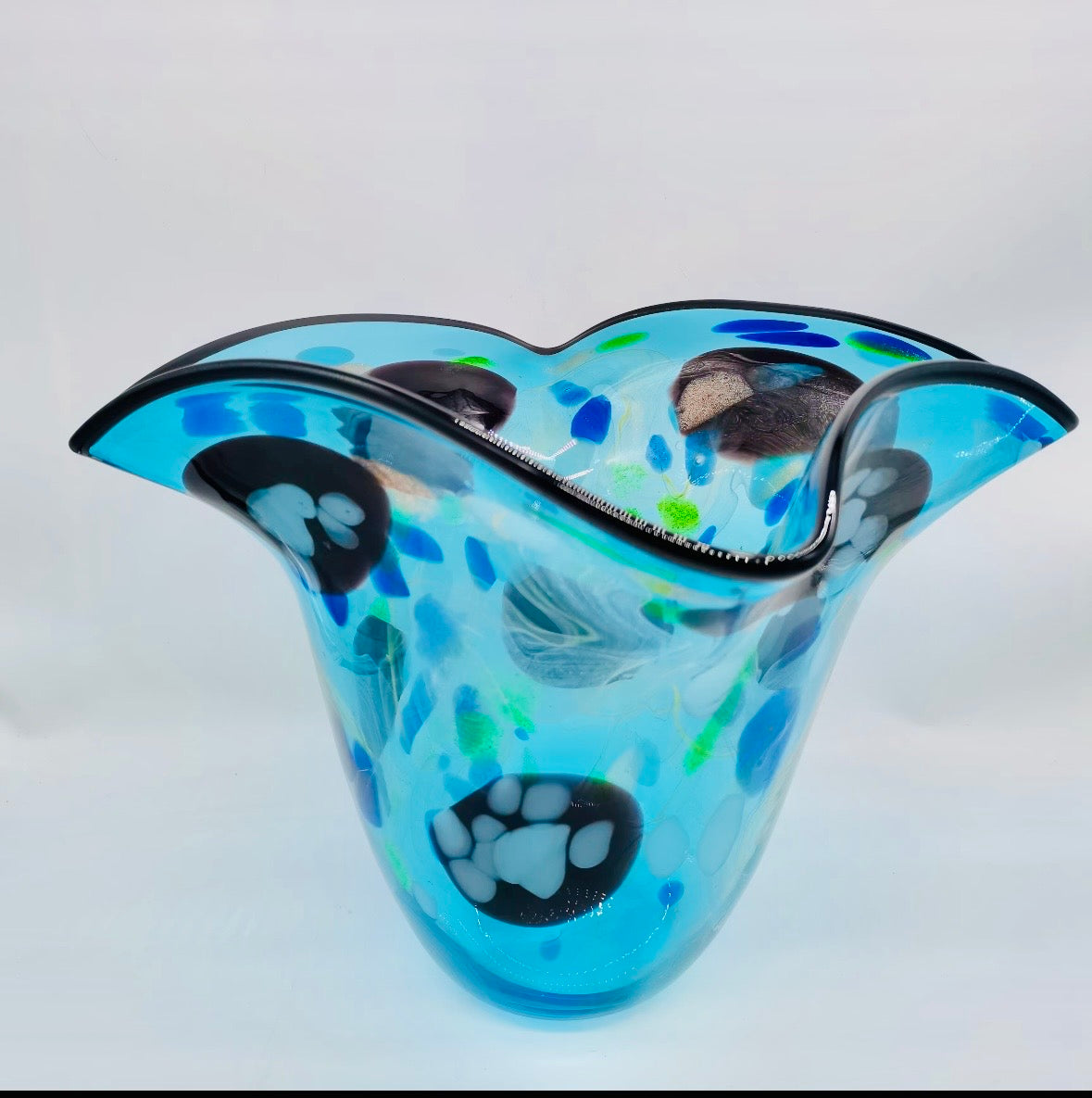 Large hand blown glass vase/bowl