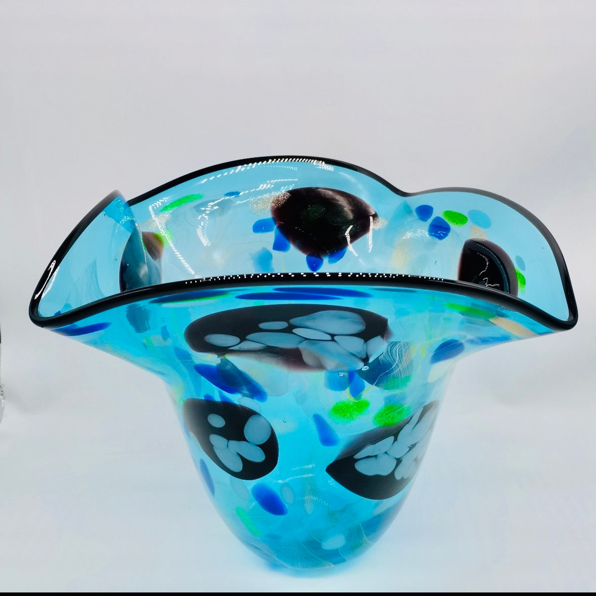 Large hand blown glass vase/bowl