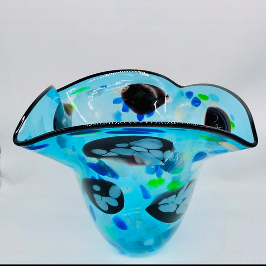 Large hand blown glass vase/bowl