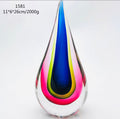 Art Glass Teardrop Sculpture – Multicolor