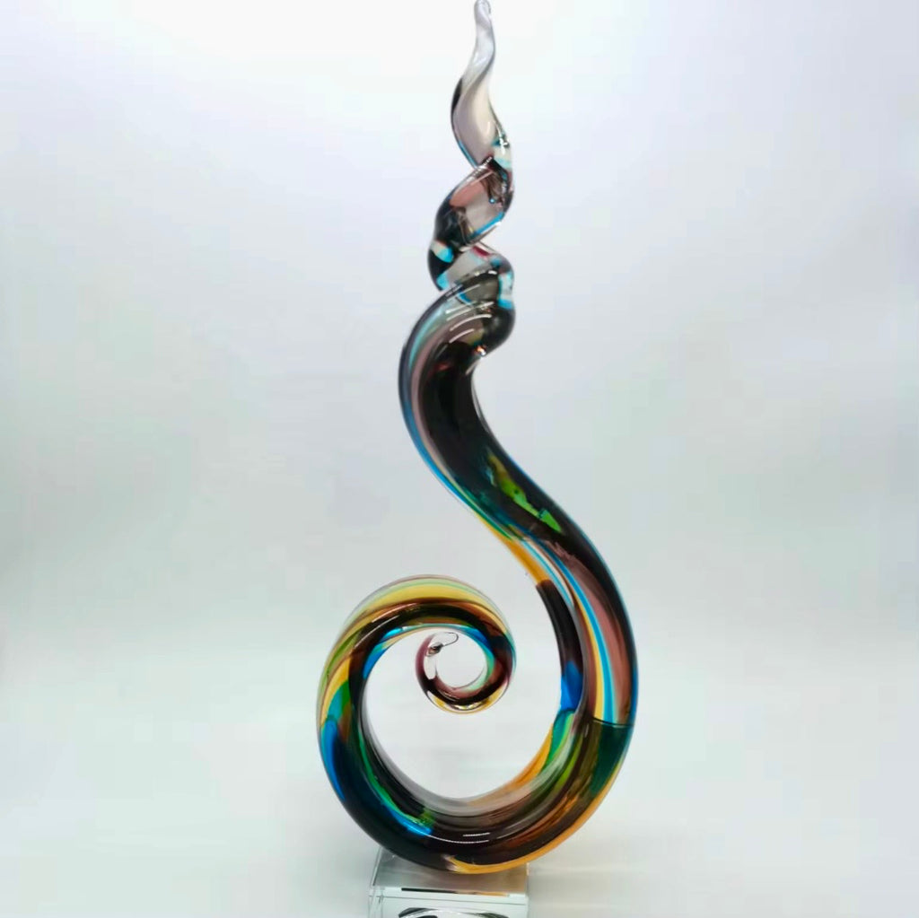 Hand-Blown Art Glass Abstract Sculpture