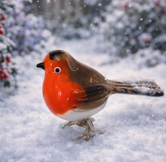 Handmade Glass Robin
