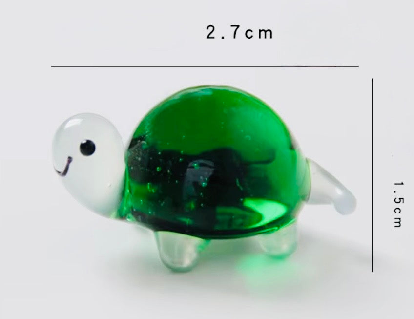 Green hand made Glass Turtle