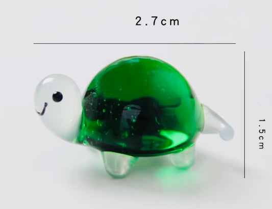 Green hand made Glass Turtle