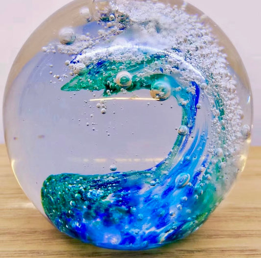 Hand made Wave Glass Sculpture