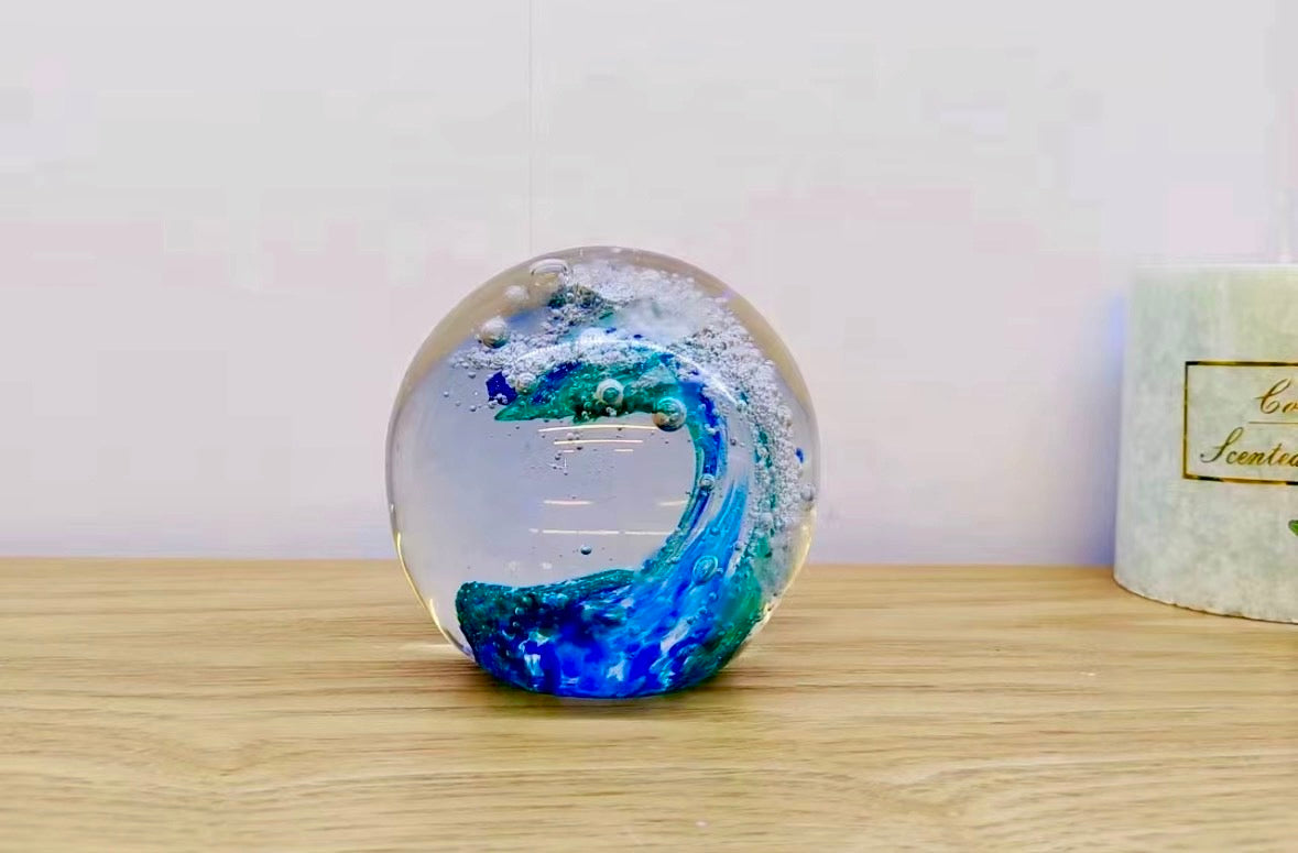Hand made Wave Glass Sculpture