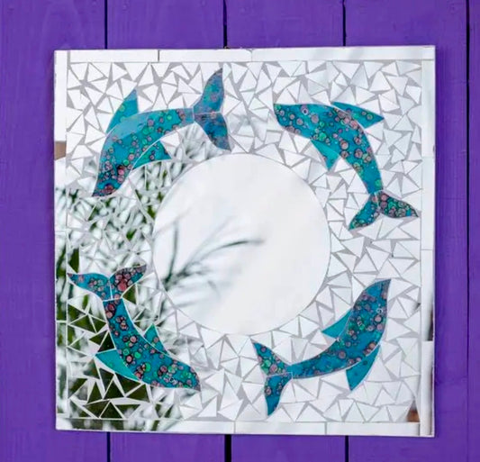 Mosaic Square Dolphin Mirror